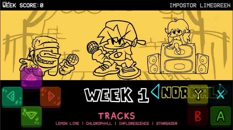 a screenshot of fnf mobile game story lime green oppenent on the siteweb fnfmob
